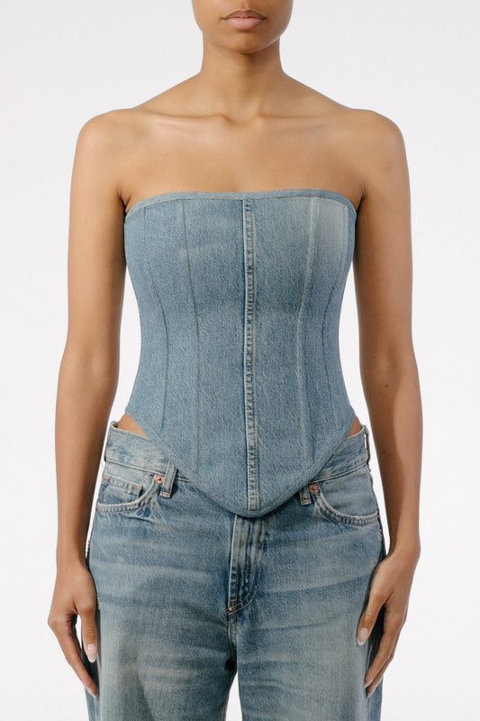 Denim corset