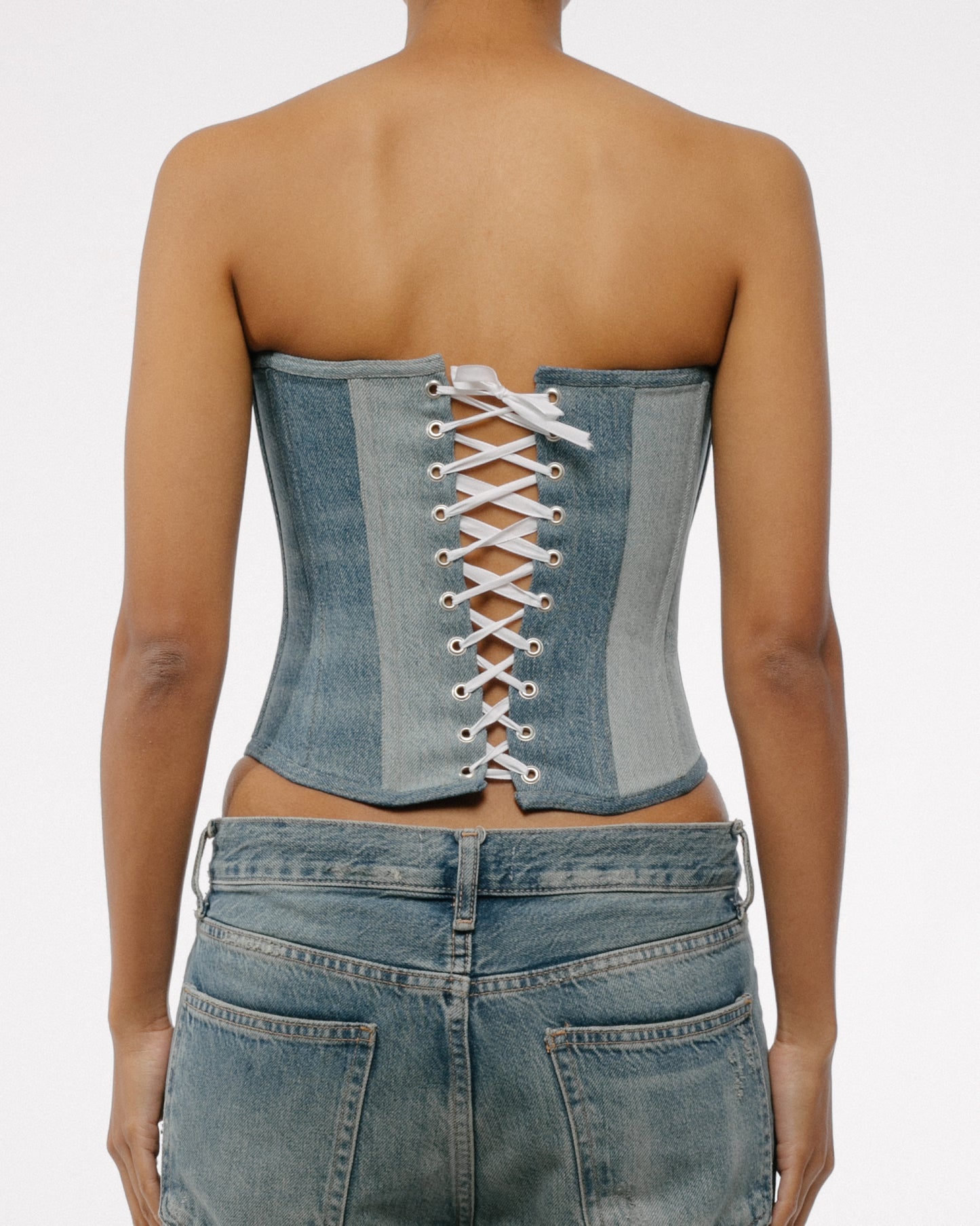 Denim corset